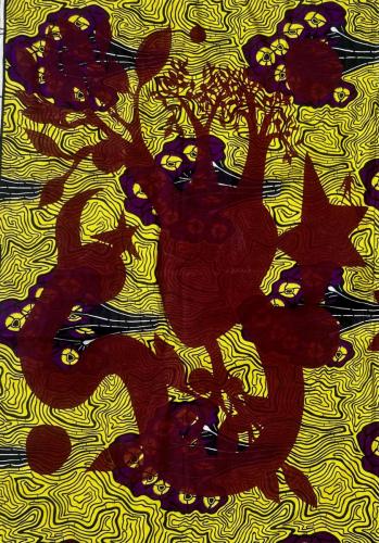 Invisible game the fight 2 sérigraphie sur wax 55 X 79 cm va 2024